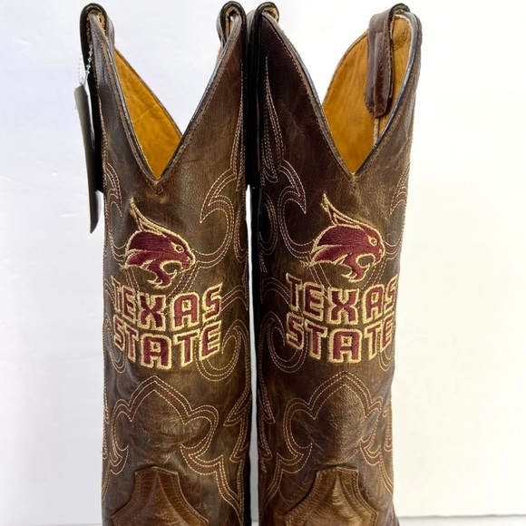 GAMEDAY BOOTS Texas State Bobcats NEW Embroidered Cowboy Boots Size 9.5 Men - Picture 4 of 9